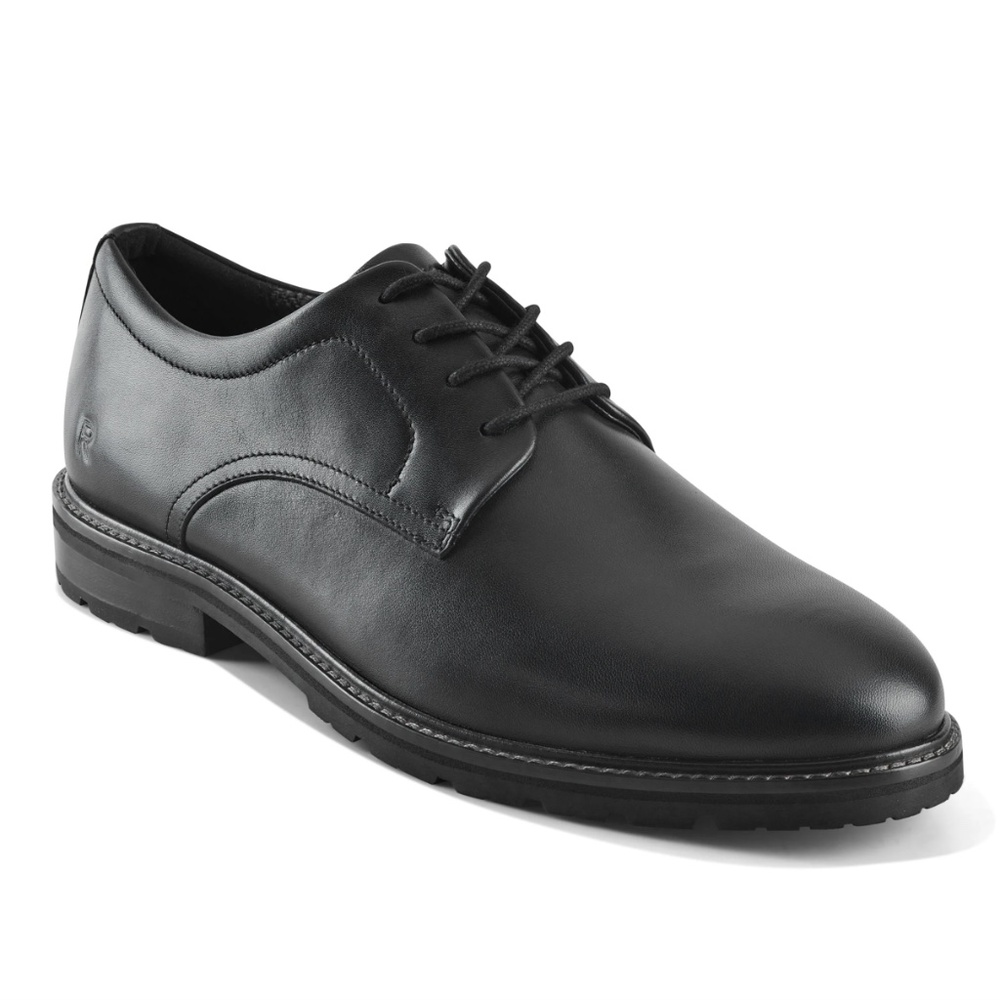 NWT Men’s Rockport Black Leather Cedric Dress Lace-Up Oxfords (Size 11)